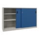 Pavoy Schiebetürenschrank, 1200x2000x400 mm, 4 Böden gepulvert, RAL 7035/5010