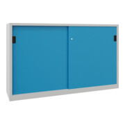 Pavoy Schiebetürenschrank, 1200x2000x400 mm, 4 Böden gepulvert, RAL 7035/5012