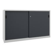 Pavoy Schiebetürenschrank, 1200x2000x400 mm, 4 Böden gepulvert, RAL 7035/7016