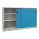 Pavoy Schiebetürenschrank, 1200x2000x400 mm, 4 Böden verzinkt, RAL 7035/5012