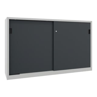 Pavoy Schiebetürenschrank, 1200x2000x600 mm, 4 Böden verzinkt, RAL 7035/7016