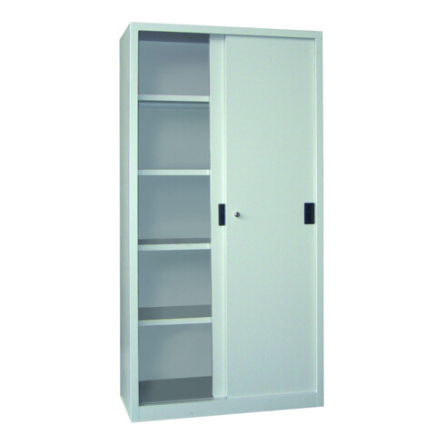 Pavoy Schiebetürenschrank, 1950x1000x400 mm, 4 Böden verzinkt, RAL 7035