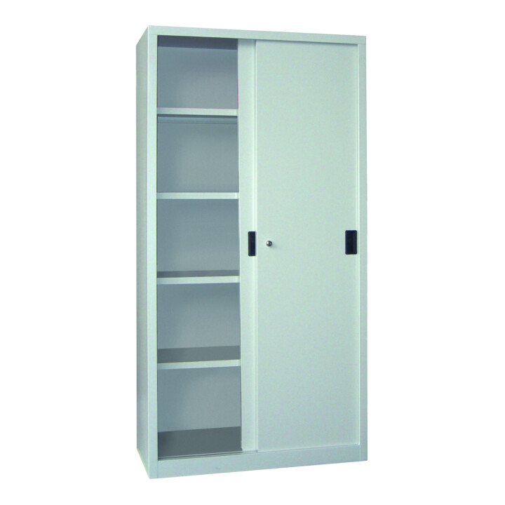 Pavoy Schiebetürenschrank, 1950x1000x400 mm, 4 Böden verzinkt, RAL 7035