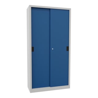 Pavoy Schiebetürenschrank, 1950x1000x400 mm, 4 Böden verzinkt, RAL 7035/5010