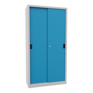 Pavoy Schiebetürenschrank, 1950x1000x400 mm, 4 Böden verzinkt, RAL 7035/5012