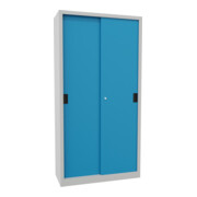 Pavoy Schiebetürenschrank, 1950x1000x400 mm, 4 Böden verzinkt, RAL 7035/5012