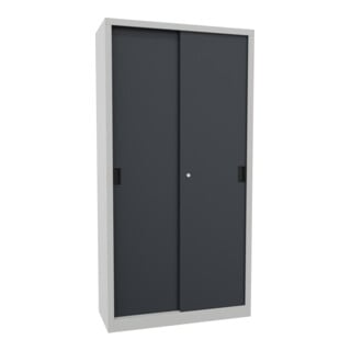 Pavoy Schiebetürenschrank, 1950x1000x400 mm, 4 Böden verzinkt, RAL 7035/7016