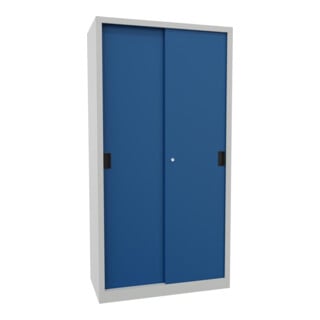 Pavoy Schiebetürenschrank, 1950x1000x500 mm, 4 Böden verzinkt, RAL 7035/5010