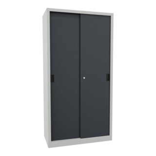 Pavoy Schiebetürenschrank, 1950x1000x500 mm, 4 Böden verzinkt, RAL 7035/7016