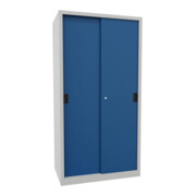 Pavoy Schiebetürenschrank, 1950x1000x600 mm, 4 Böden verzinkt, RAL 7035/5010