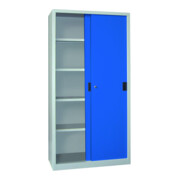 Pavoy Schiebetürenschrank, 1950x1000x600 mm, 4 Böden verzinkt, RAL 7035/5010-3