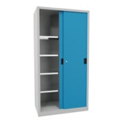Pavoy Schiebetürenschrank, 1950x1000x600 mm, 4 Böden verzinkt, RAL 7035/5012-3