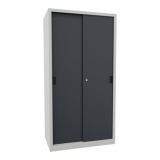 Pavoy Schiebetürenschrank, 1950x1000x600 mm, 4 Böden verzinkt, RAL 7035/7016