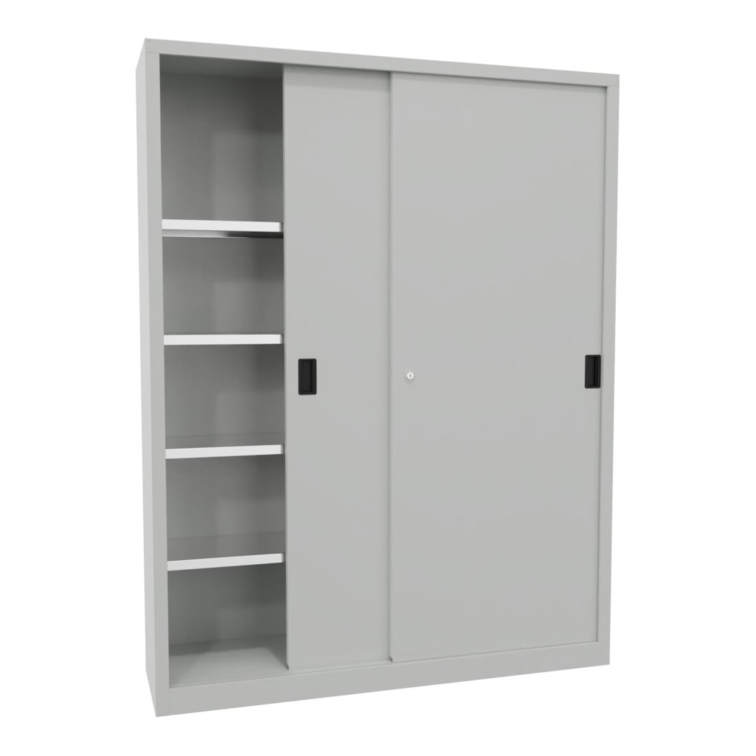 Pavoy Schiebetürenschrank, 1950x1500x400 mm, 8 Böden verzinkt, RAL 7035
