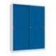 Pavoy Schiebetürenschrank, 1950x1500x500 mm, 8 Böden verzinkt, RAL 7035/5010-1