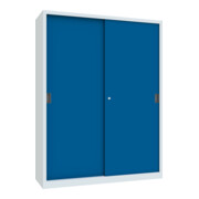 Pavoy Schiebetürenschrank, 1950x1500x500 mm, 8 Böden verzinkt, RAL 7035/5010