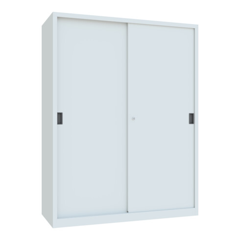 Pavoy Schiebetürenschrank, 1950x1500x600 mm, 8 Böden verzinkt, RAL 7035
