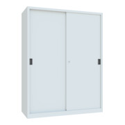 Pavoy Schiebetürenschrank, 1950x1500x600 mm, 8 Böden verzinkt, RAL 7035