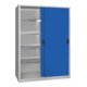 Pavoy Schiebetürenschrank, 1950x1500x600 mm, 8 Böden verzinkt, RAL 7035/5010-4