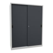 Pavoy Schiebetürenschrank, 1950x1500x600 mm, 8 Böden verzinkt, RAL 7035/7016