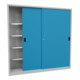 Pavoy Schiebetürenschrank, 1950x2000x400 mm, 8 Böden verzinkt, RAL 7035/5012-3