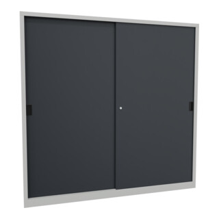 Pavoy Schiebetürenschrank, 1950x2000x400 mm, 8 Böden verzinkt, RAL 7035/7016
