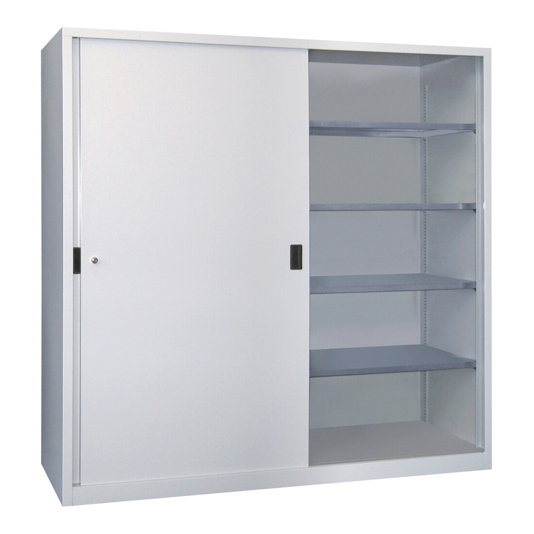 Pavoy Schiebetürenschrank, 1950x2000x500 mm, 8 Böden verzinkt, RAL 7035