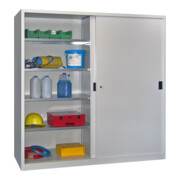 Pavoy Schiebetürenschrank, 1950x2000x500 mm, 8 Böden verzinkt, RAL 7035-2