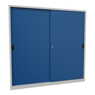 Pavoy Schiebetürenschrank, 1950x2000x500 mm, 8 Böden verzinkt, RAL 7035/5010