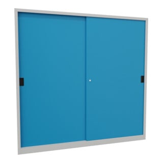 Pavoy Schiebetürenschrank, 1950x2000x500 mm, 8 Böden verzinkt, RAL 7035/5012