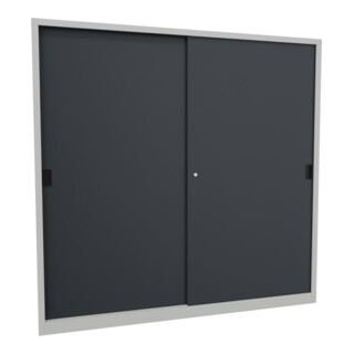 Pavoy Schiebetürenschrank, 1950x2000x500 mm, 8 Böden verzinkt, RAL 7035/7016