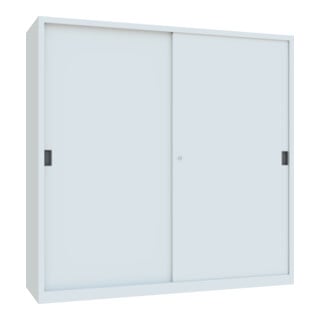 Pavoy Schiebetürenschrank, 1950x2000x600 mm, 8 Böden verzinkt, RAL 7035
