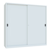 Pavoy Schiebetürenschrank, 1950x2000x600 mm, 8 Böden verzinkt, RAL 7035