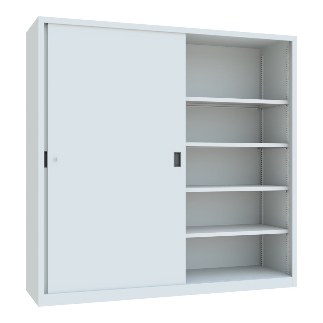 Pavoy Schiebetürenschrank, 1950x2000x600 mm, 8 Böden verzinkt, RAL 7035