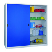 Pavoy Schiebetürenschrank, 1950x2000x600 mm, 8 Böden verzinkt, RAL 7035/5010-3