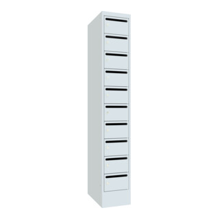 Pavoy Schließfachschrank, 1 x 10 Fächer, Korpus / Front Lichtgrau
