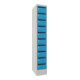 Pavoy Schließfachschrank, 1 x 10 Fächer, Korpus Lichtgrau/ Front Lichtblau