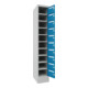 Pavoy Schließfachschrank, 1 x 10 Fächer, Korpus Lichtgrau/ Front Lichtblau