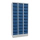 Pavoy Schließfachschrank, 3 x 10 Fächer, Korpus Lichtgrau/ Front Enzianblau