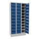 Pavoy Schließfachschrank, 3 x 10 Fächer, Korpus Lichtgrau/ Front Enzianblau