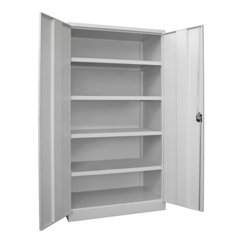 Pavoy Schwerlastschrank 1950x1040x630, 4 Fachböden a 120 kg Traglast, RAL 7035