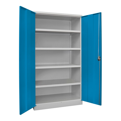 Pavoy Schwerlastschrank 1950x1040x630, 4 Fachböden a 200 kg Traglast, RAL 7035/5012