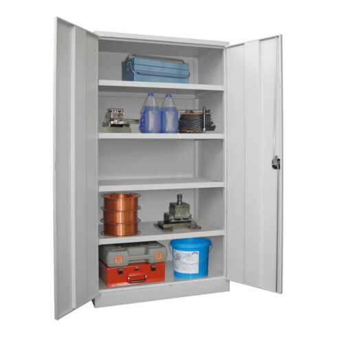 Pavoy Schwerlastschrank 1950x1040x630, 4 Fachböden a 200 kg Traglast, RAL 7035