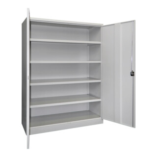 Pavoy Schwerlastschrank 1950x1470x630 Großraum, 4 Fachböden a 120 kg, RAL 7035