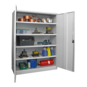 Pavoy Schwerlastschrank 1950x1470x630 Großraum, 4 Fachböden a 120 kg, RAL 7035-4