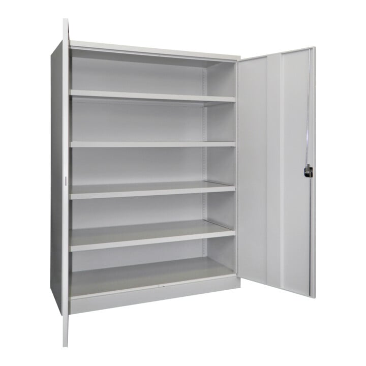 Pavoy Schwerlastschrank 1950x1470x630 Großraum, 4 Fachböden a 200 kg, RAL 7035