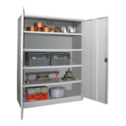 Pavoy Schwerlastschrank 1950x1470x630 Großraum, 4 Fachböden a 200 kg, RAL 7035-4