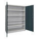 Pavoy Schwerlastschrank 1950x1470x630 Großraum, 4 Fachböden a 200 kg, RAL 7035/7016-3