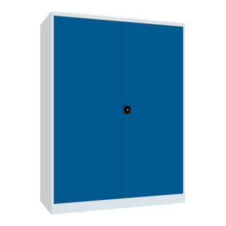 Pavoy Schwerlastschrank 1950x1470x630, Trennwand, 8 Fachböden a 120 kg, RAL 7035/5010