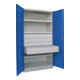 Pavoy Schwerlastschrank, 3 Fachböden a 120 kg, 4 Schubladen, Ral 7035/5010-3